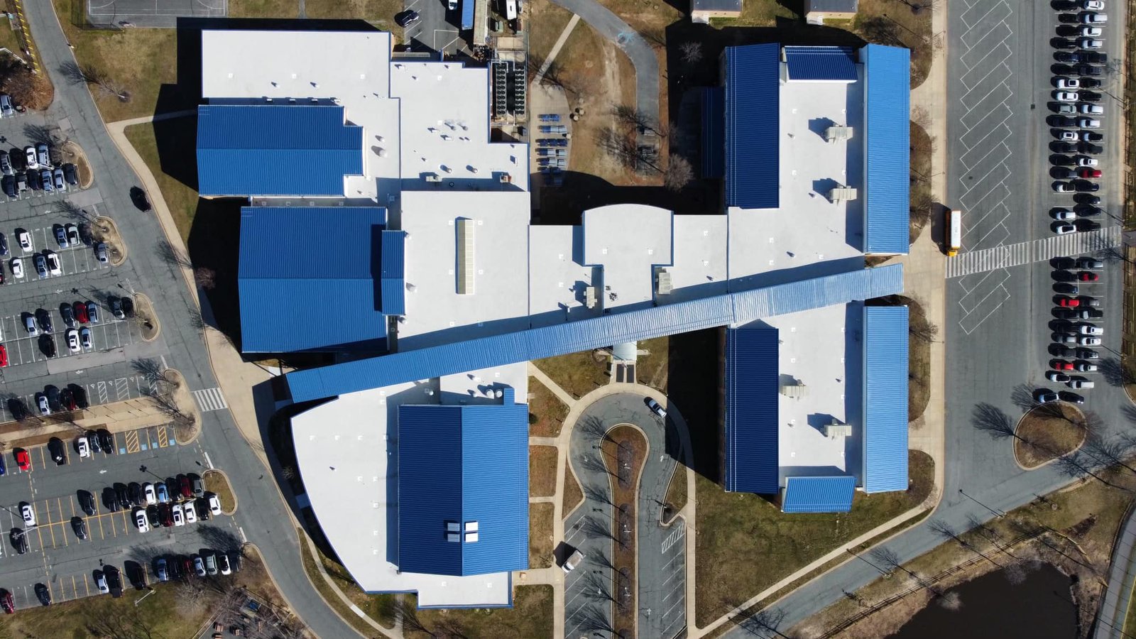 Kent Island High School Roof done by Apex Construction.